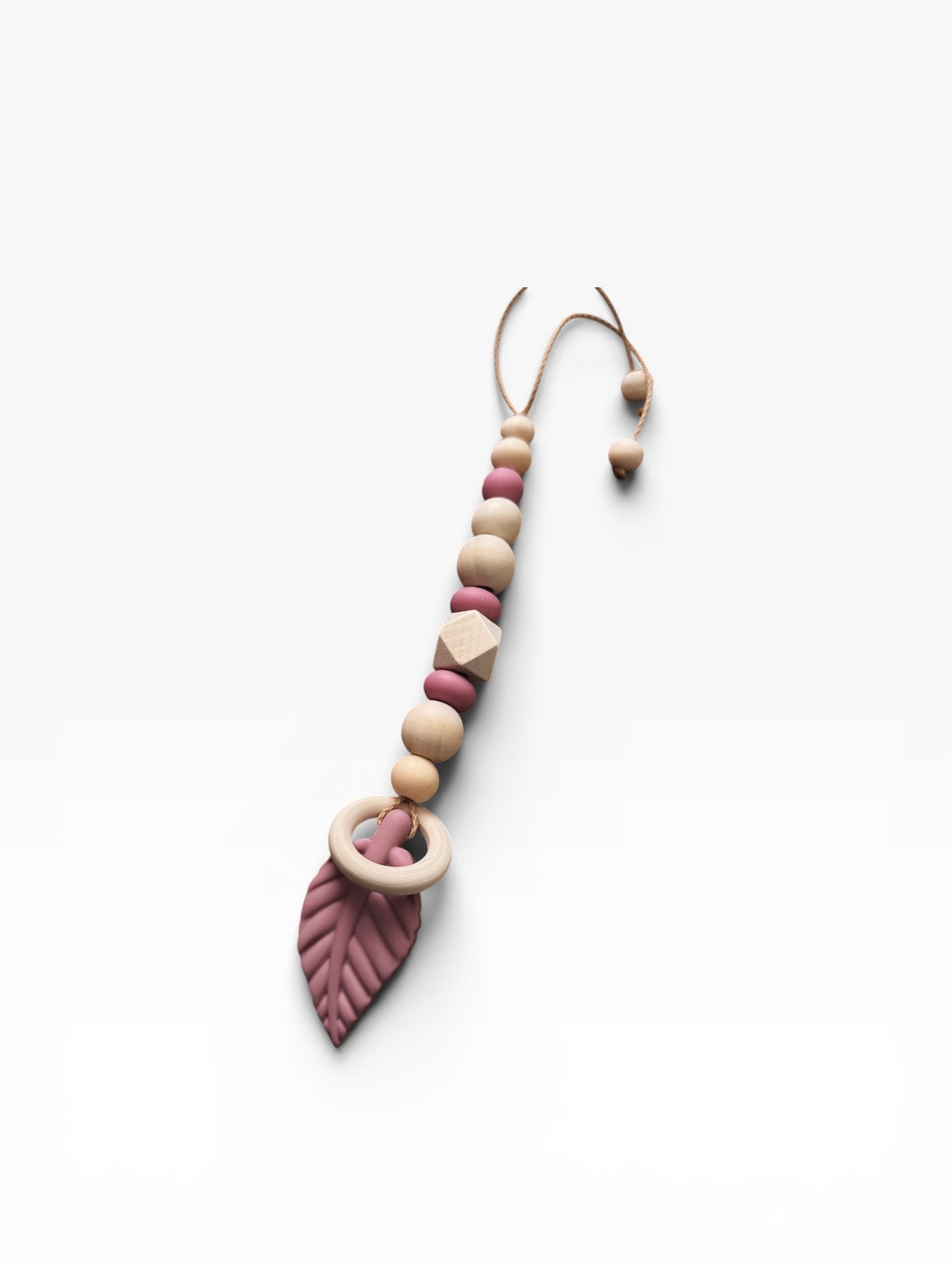 Anhänger für Spielbogen / Babyschale | Blume | Blatt | rosé