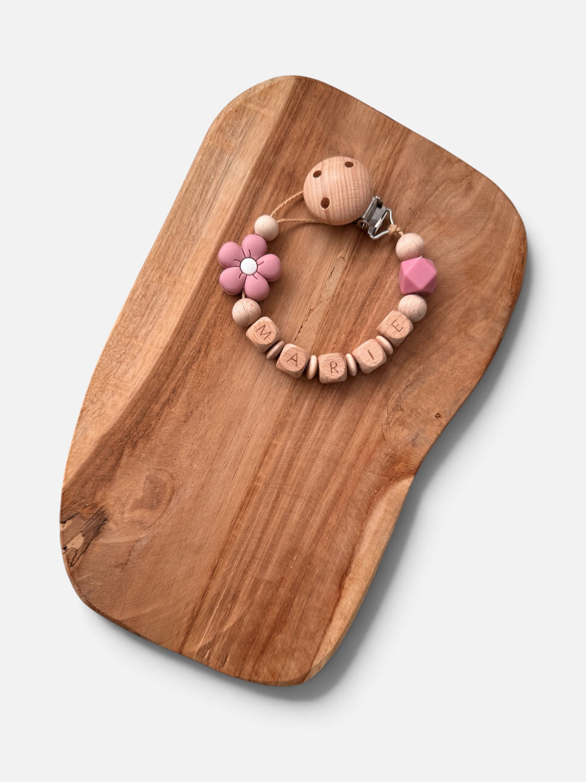 Schildkrötenglück - Kinderwagenkette, Greifring & Schnullerkette mit Namen personalisierbar | rosé |