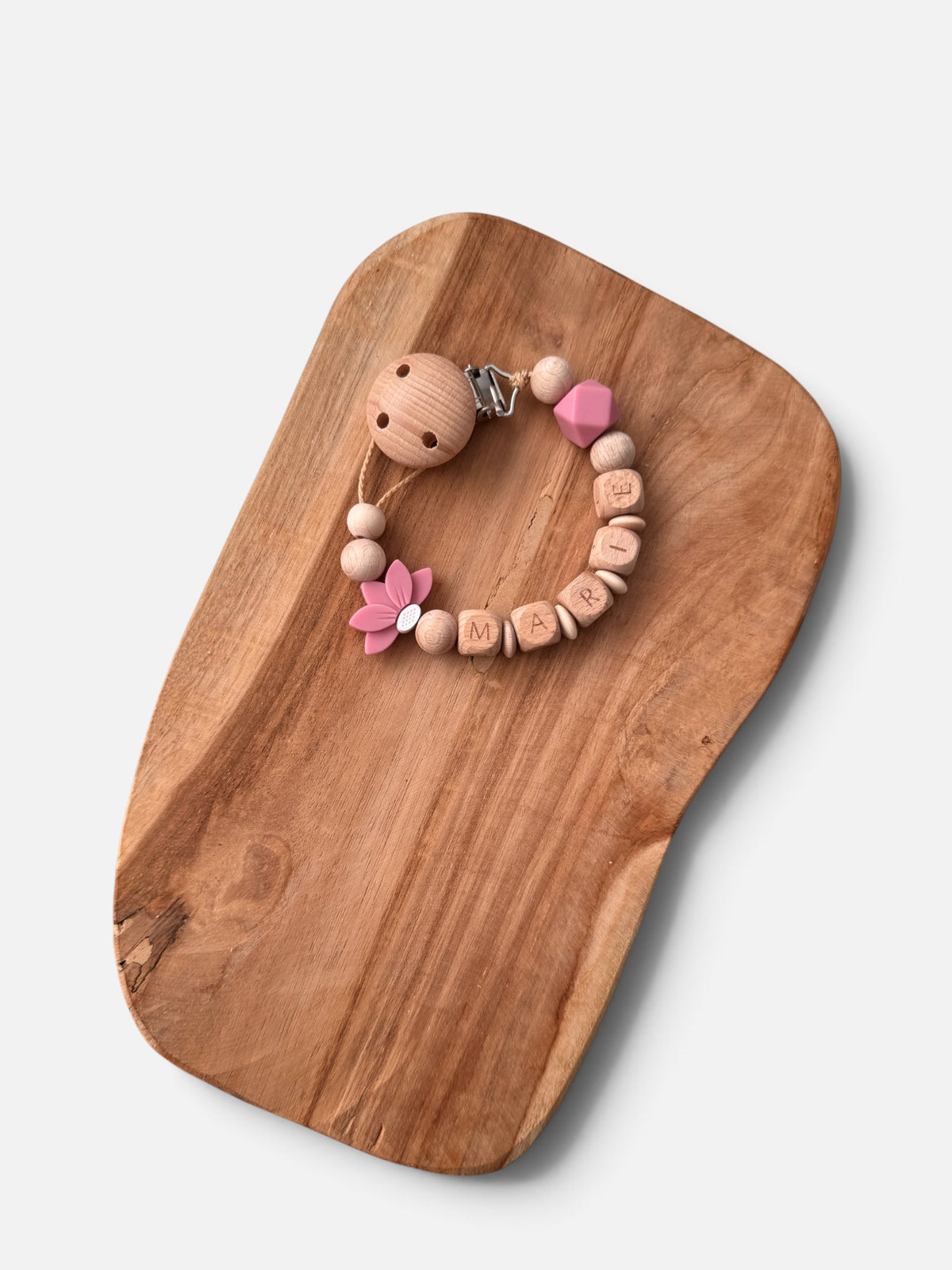 Schildkrötenglück - Kinderwagenkette, Greifring & Schnullerkette mit Namen personalisierbar | rosé |