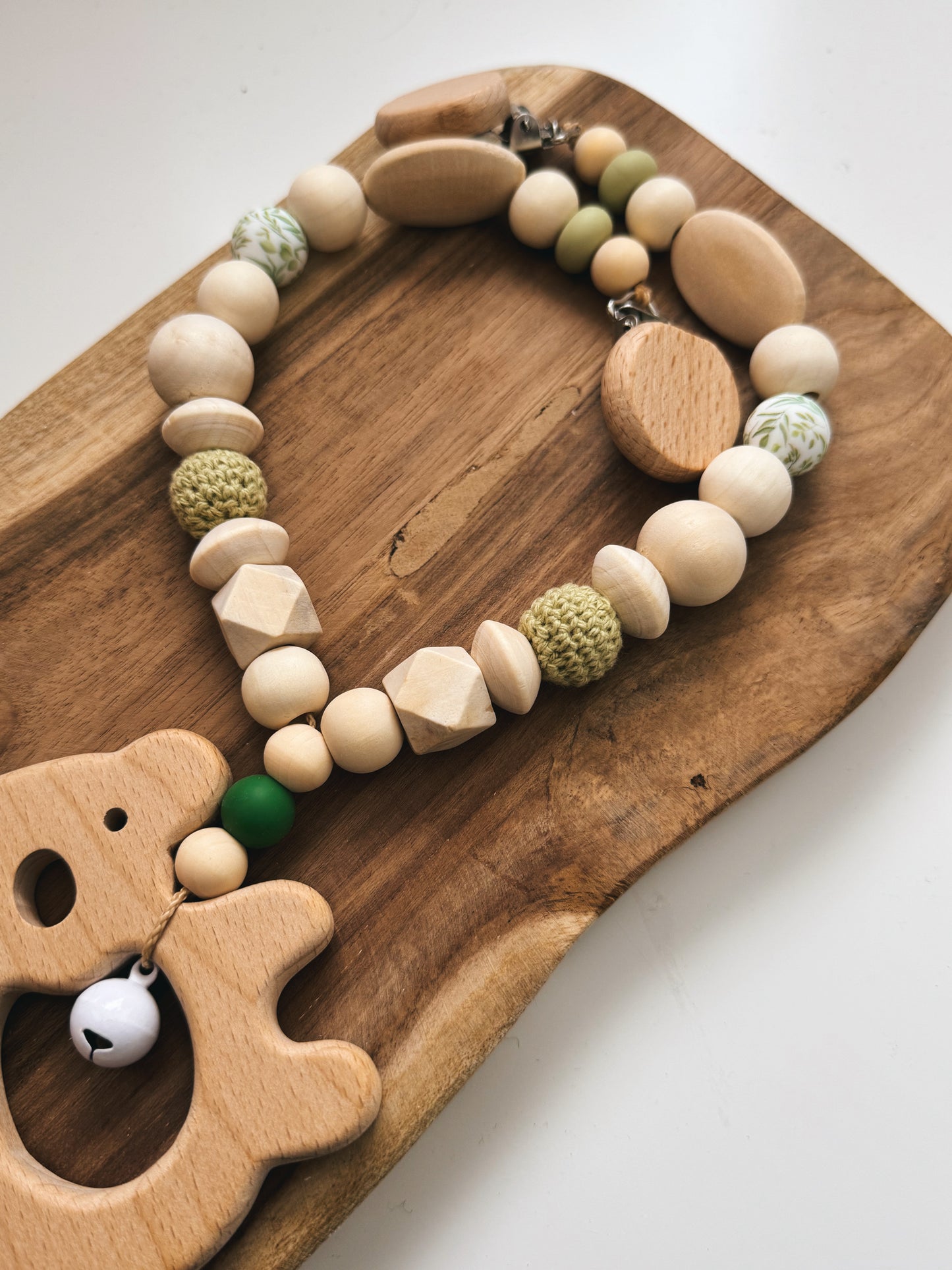 Koalatraum - Schnullerkette & Kinderwagenkette Koala | Grün - mit Namen personalisierbar