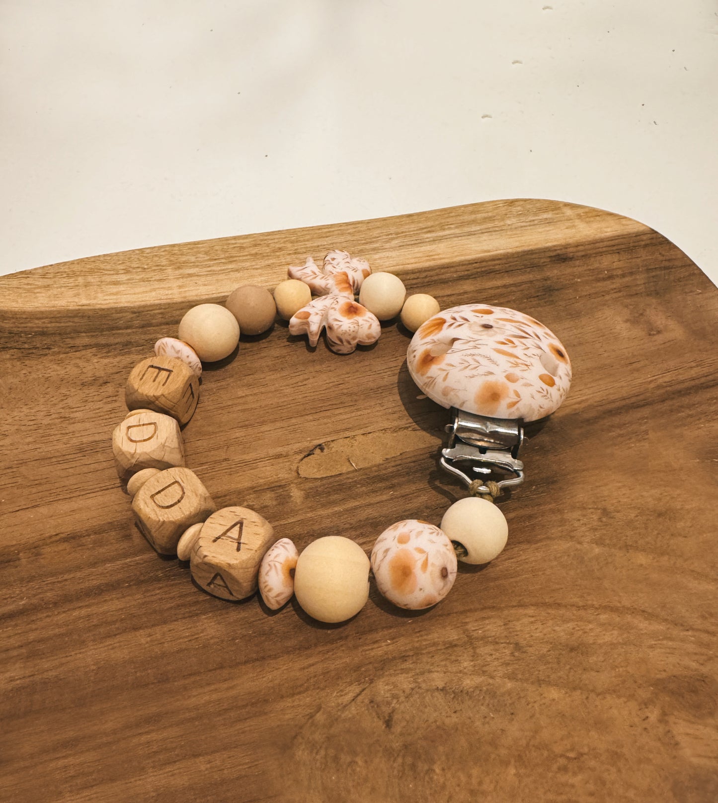 Schnullerkette mit Namen personalisierbar | mit oder ohne Schleife | Feldblumen