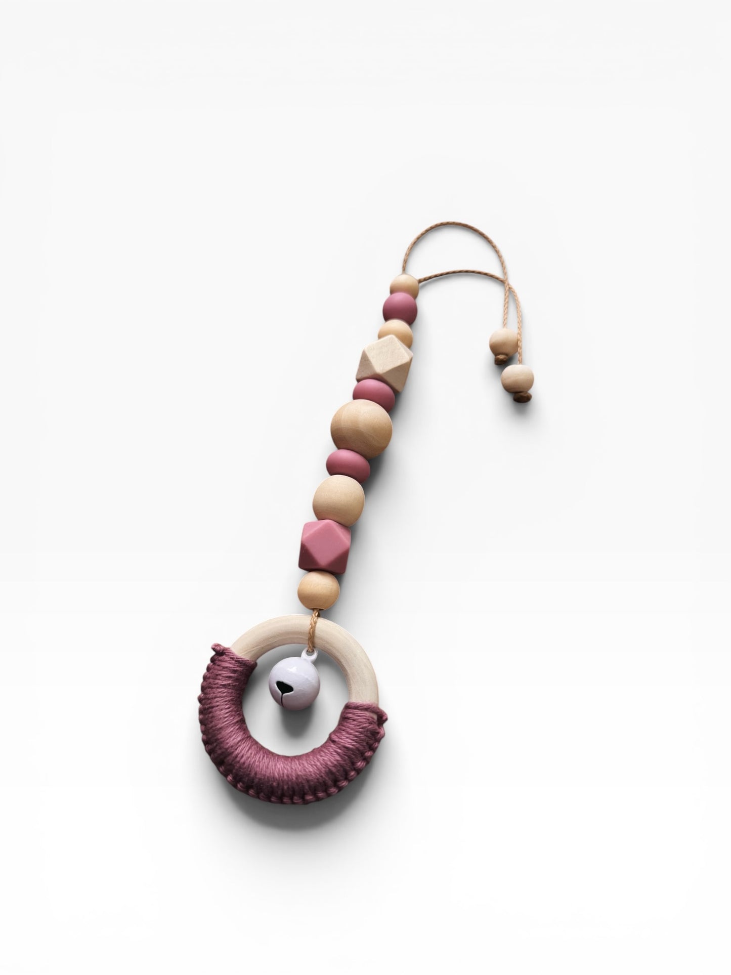 Anhänger für Spielbogen / Babyschale | Blume | Blatt | rosé