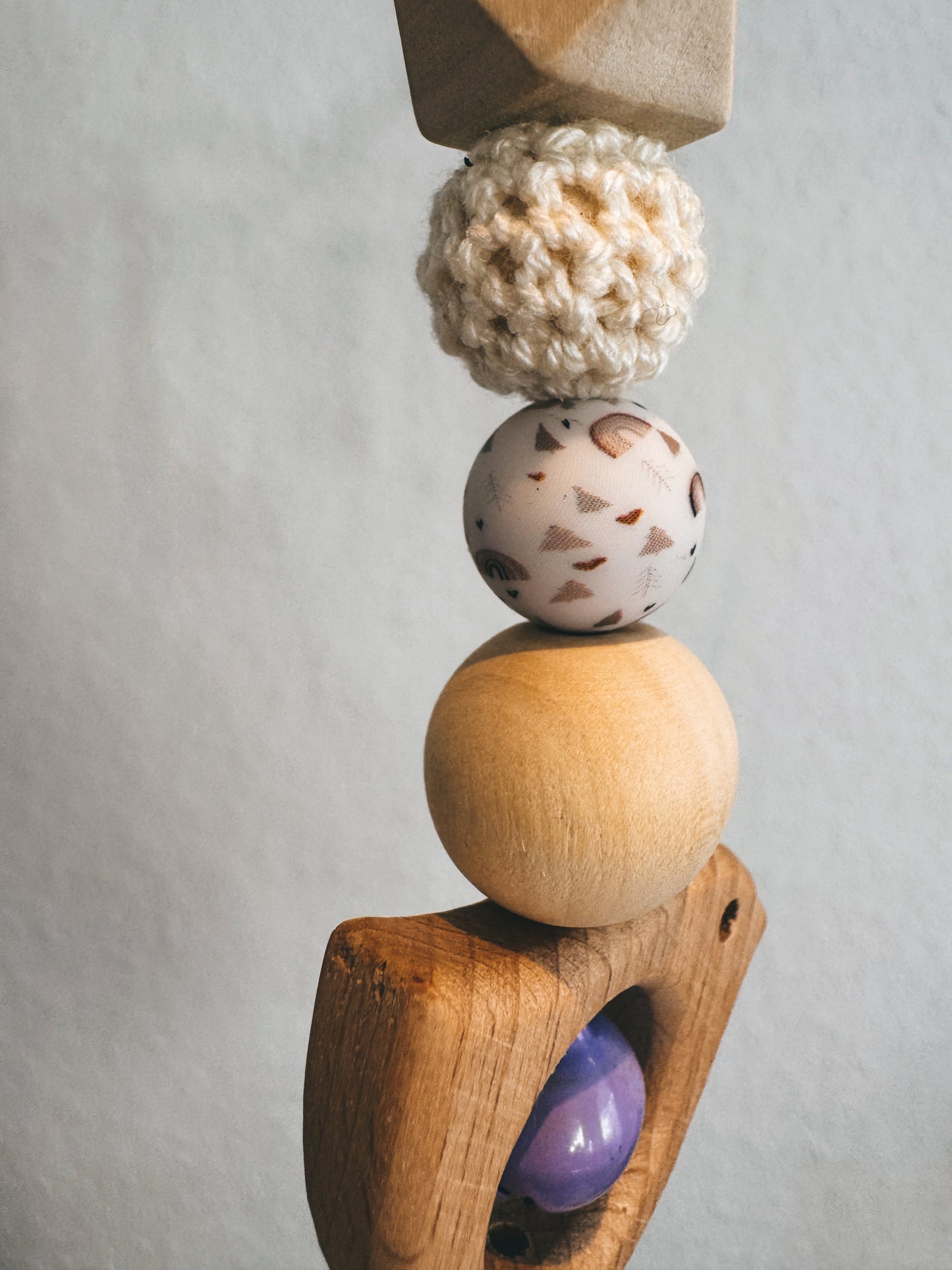 Anhänger für Spielbogen / Babyschale | Regenbogen | Vogel | Glocke | aus Holz