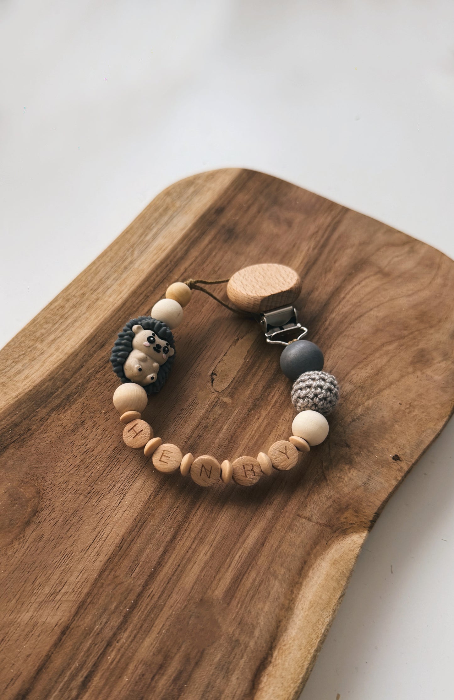 Schnullerkette mit Namen personalisierbar | Igel