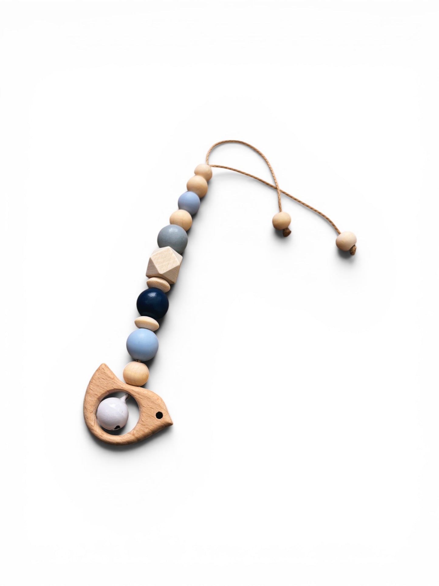 Anhänger für Spielbogen / Babyschale | Vogel | Stern | gehäkelt | aus Holz