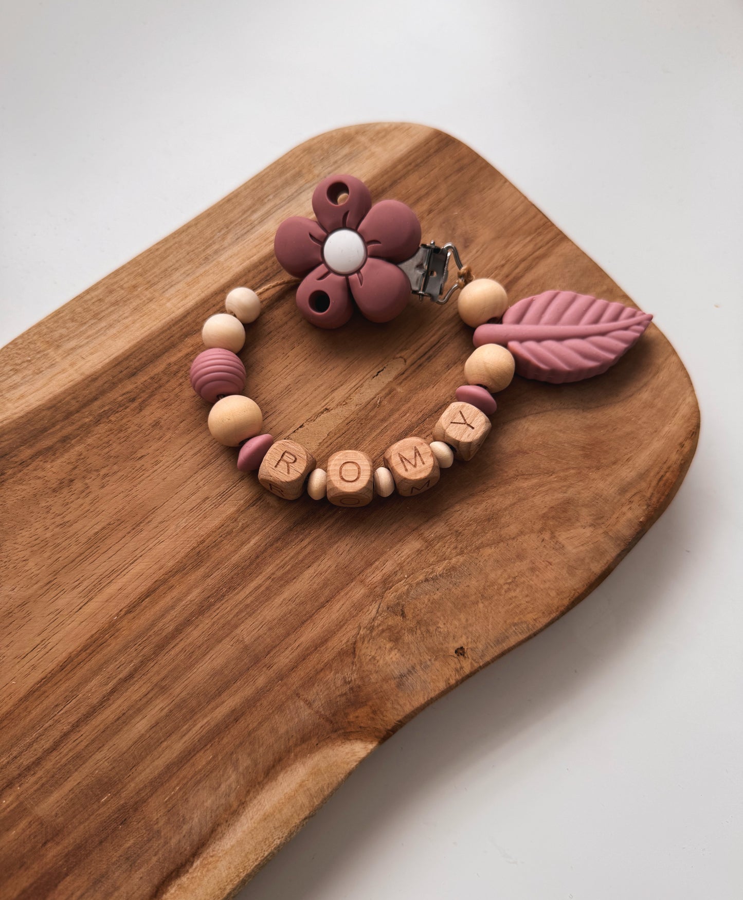 Schildkrötenglück - Kinderwagenkette, Greifring & Schnullerkette mit Namen personalisierbar | rosé |