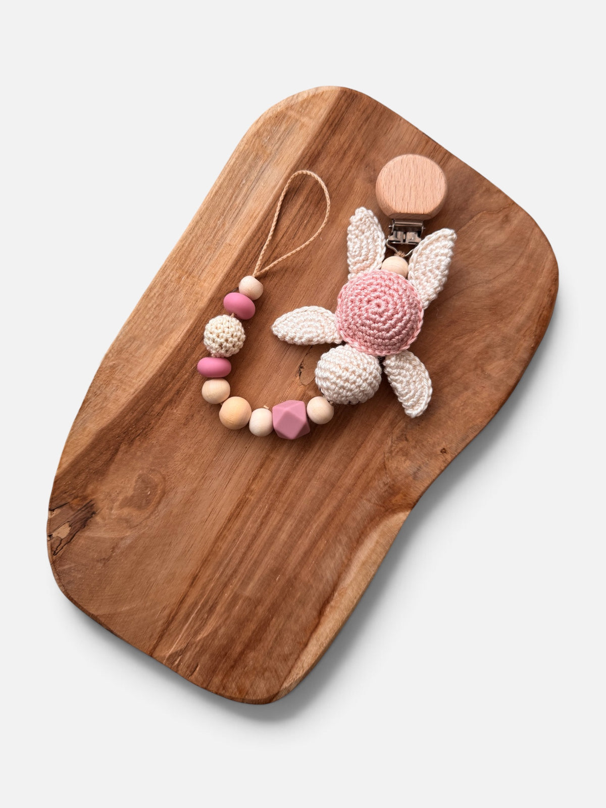 Schildkrötenglück - Kinderwagenkette, Greifring & Schnullerkette mit Namen personalisierbar | rosé |