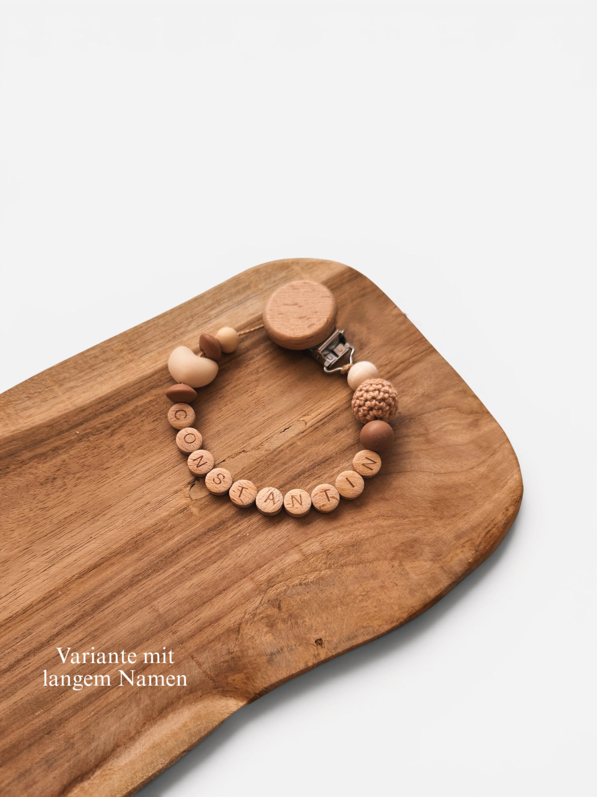Schnullerkette mit Namen personalisierbar | Herz